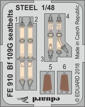 1/48 Messerschmitt Bf-109G seatbelts STEEL