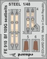 1/48 Messerschmitt Bf-109G seatbelts STEEL