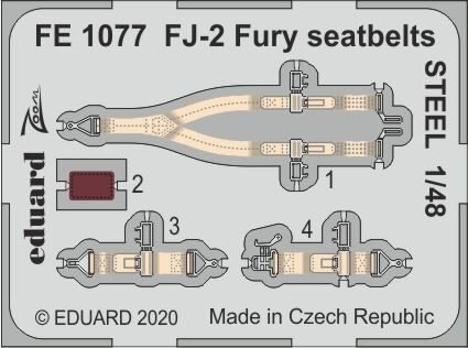 1/48 Norrth-American FJ-2 Fury seatbelts STEEL