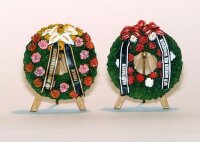 Funeral wreaths with easels