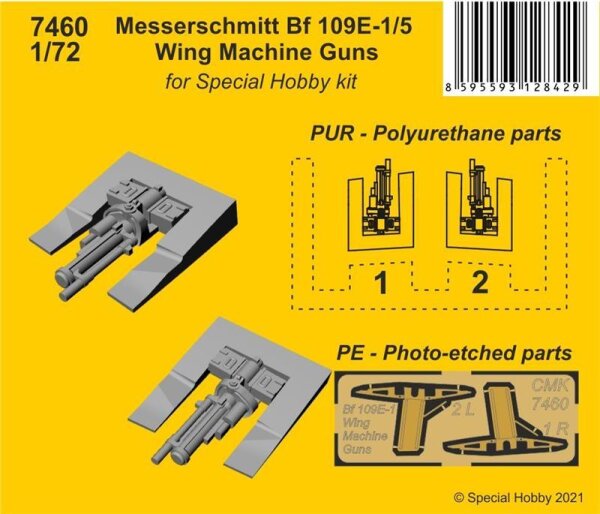 1/72 Messerschmitt Bf-109E-1/5 Wing Machine Guns