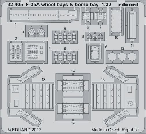 F-35A Lightning II wheel bays & bomb bays (Italeri)