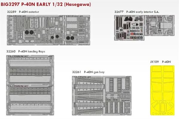 1/32 Curtiss P-40N Early BIGED for Hasegawa