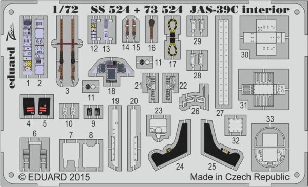 Saab JAS-39C Gripen interior (self adhesive)