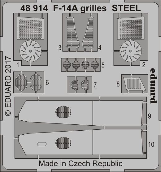 Grumman F-14A Tomcat grilles STEEL (Tamiya)