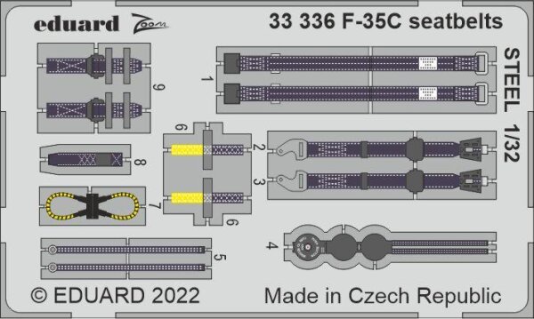 1/32 Lockheed F-35C seatbelts STEEL