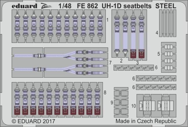 1/48 Bell UH-1D seatbelts STEEL