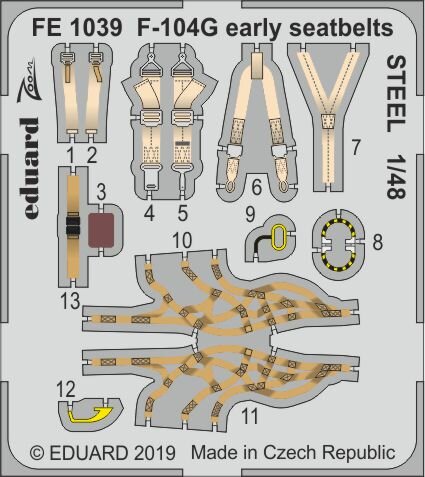 1/72 F-104G Starfighter early seatbelts STEEL
