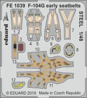 1/72 F-104G Starfighter early seatbelts STEEL