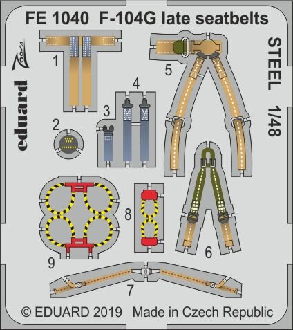 Lockheed F-104G Starfighter late seatbelts STEEL