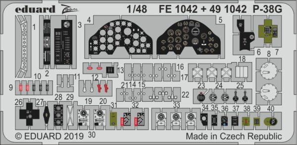 Lockheed P-38G Lightning instrument panel etc