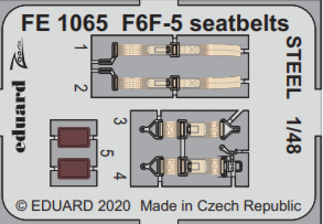 1/48 Grumman F6F-5 Hellcat seatbelts STEEL