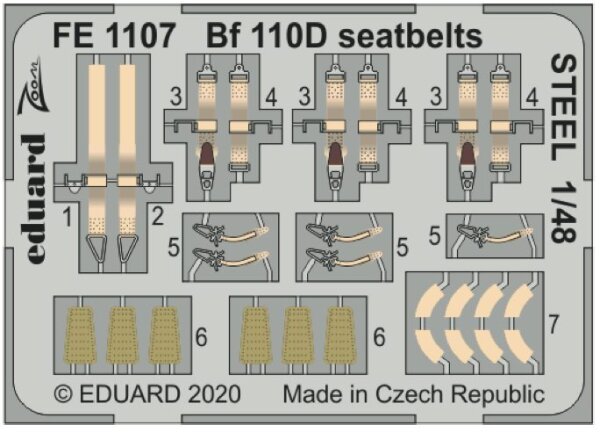 Messerschmitt Bf-110D seatbelts STEEL