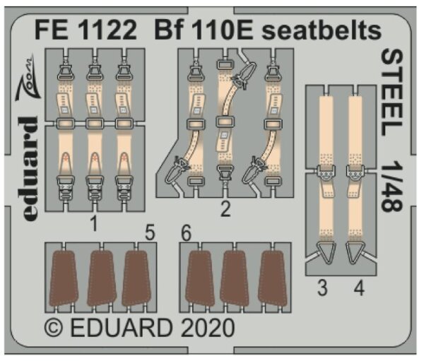 Messerschmitt Bf-110E Nachtjäger seatbelts STEEL