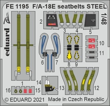 1/48 F/A-18E Super Hornet seatbelts STEEL