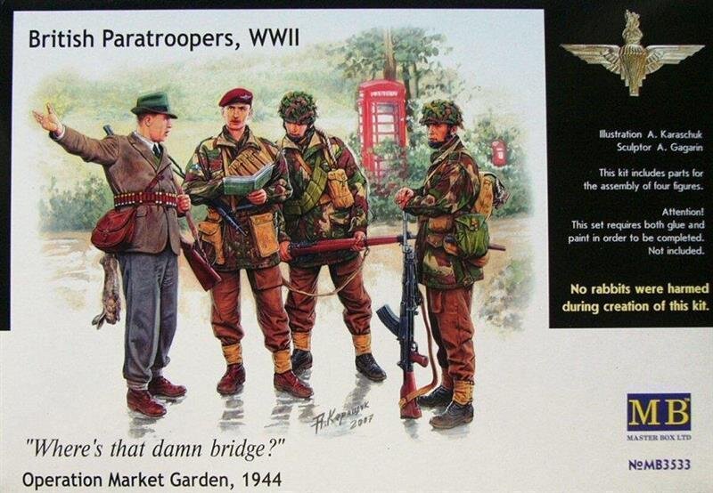 Masterbox Bausatz „US Paratroopers 1944“ – 3 Figuren Zum Selberbauen Im Maßstab 1:35