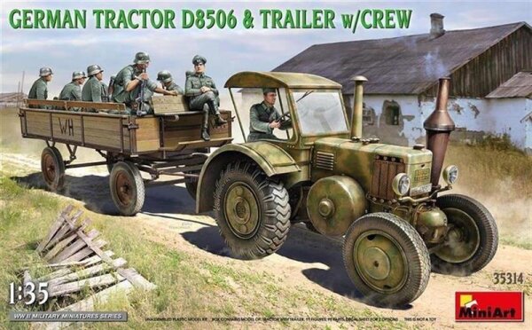 German Tractor D8506 with Trailer and Crew