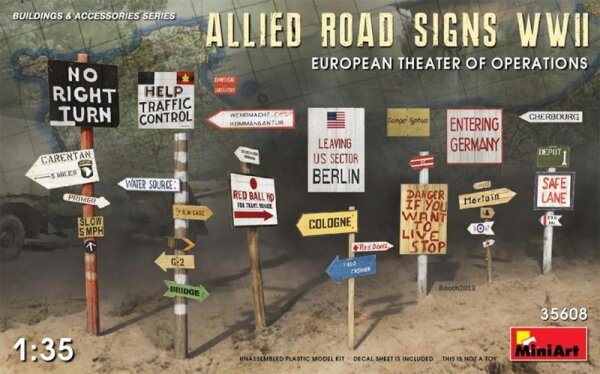 1/35 Allies Road Signs WWII. European Theatre