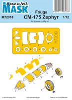1/72 Fouga CM-175 Zephyr Paint Masks