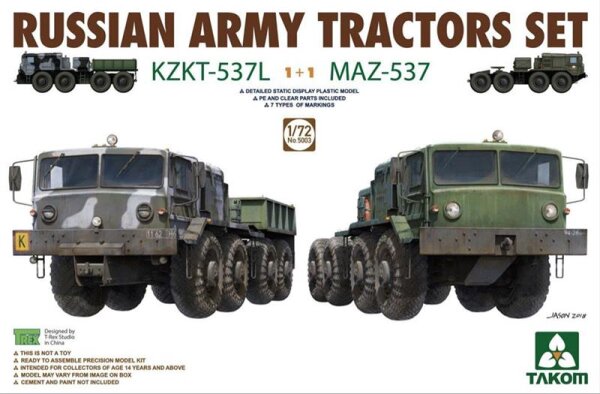 1/72 Russian Army Tractors KZKT-537L + MAZ-537