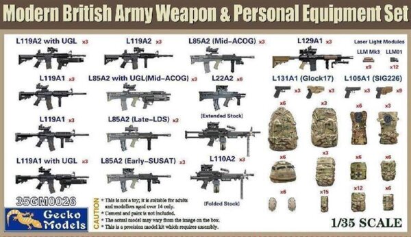 1/35 Modern British Army Weapons & Personal Equipment