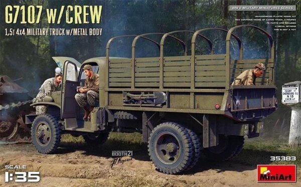 G7107 w/Crew 1,5t 4x4 Military Truck w/Metal Body