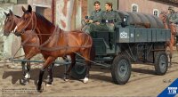 Heeresfeldwagen HF.7 + 2 Pferde + 2 Figuren