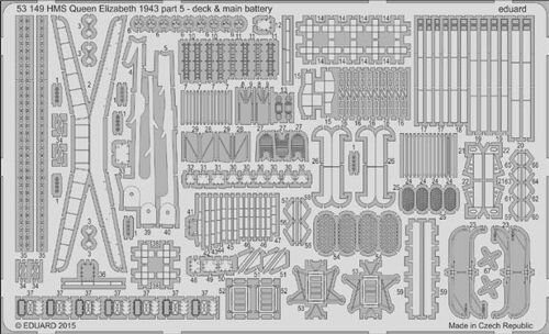 HMS Queen Elizabeth 1943 Pt 5- deck & main battery