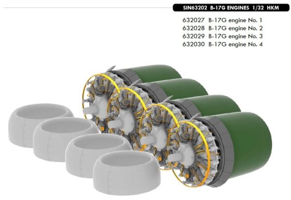 Boeing B-17G Flying Fortress ENGINES (HK Models)