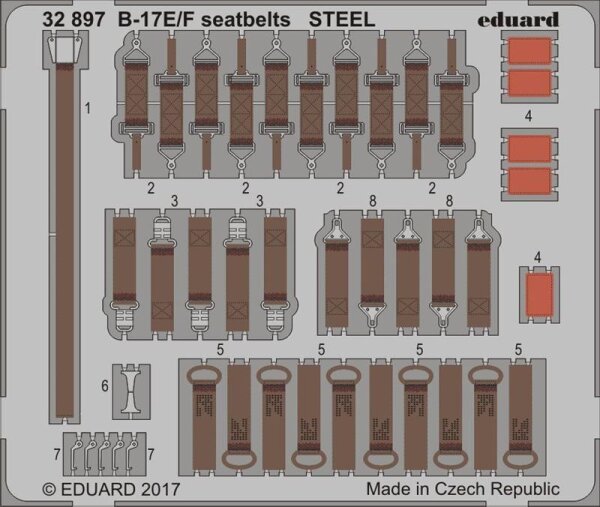 Boeing B-17E/F Flying Fortress Seatbelts STEEL