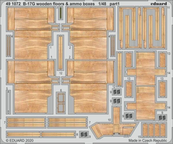 Boeing B-17G wooden floors & ammo boxes