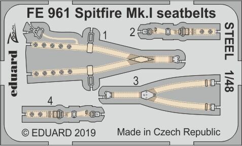 Supermarine Spitfire Mk.1 Seatbelt STEEL  (Tamiya)