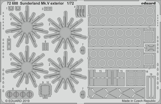 Short Sunderland Mk.V exterior including engine