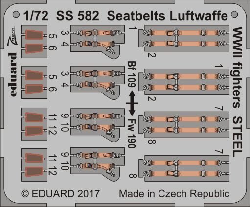 Seatbelts Luftwaffe WWII fighters STEEL kits
