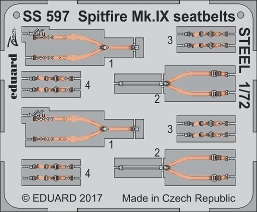 1/72 Spitfire Mk.IXC/Mk.IXE seatbelts STEEL