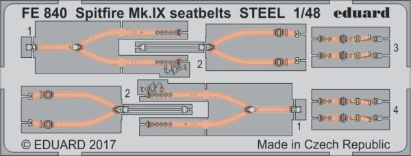1/48 Spitfire Mk.IXC / Mk.IXE Seatbelts STEEL
