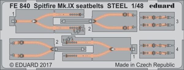 Supermarine Spitfire Mk.IXC/Mk.IXE seatbelts STEEL