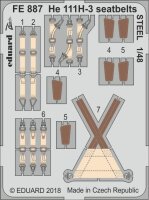 1/48 He-111H-3 WWII German Bomber seatbelts STEEL