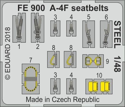1/48 Douglas A-4F Skyhawk seatbelts STEEL