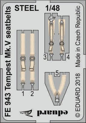 Hawker Tempest Mk.V seatbelts STEEL