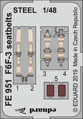 Grumman F6F-3 Hellcat seatbelts STEEL