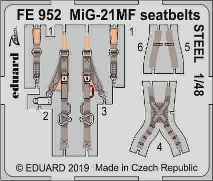 MiG-21MF seatbelts STEEL