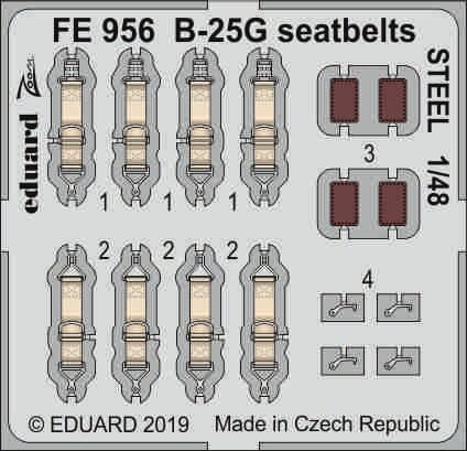 North-American B-25G Mitchell seatbelts STEEL