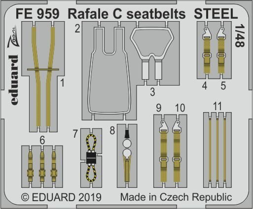 Dassault Rafale C seatbelts STEEL