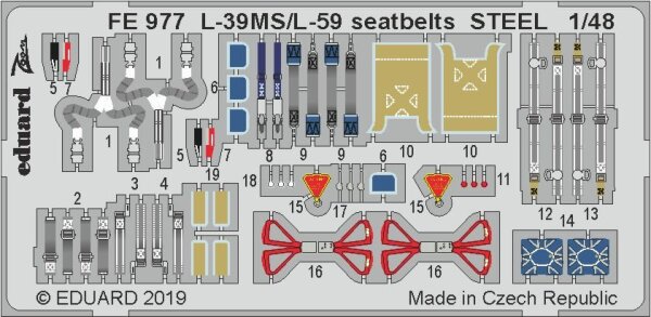 Aero L-39MS/L-59 seatbelts STEEL