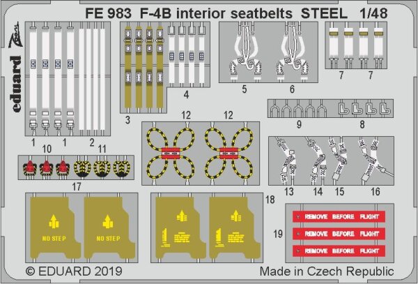 McDonnell F-4B Phantom II interior seatbelts STEEL
