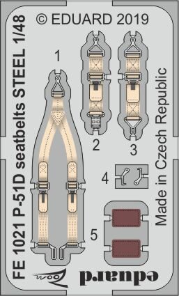 1/48 North-American P-51D Mustang Seatbelts STEEL