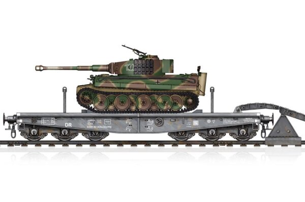 Schwerer Plattformwagen Type SSyms 80 & Tiger I Ausf. E (Mittlere Produktion)