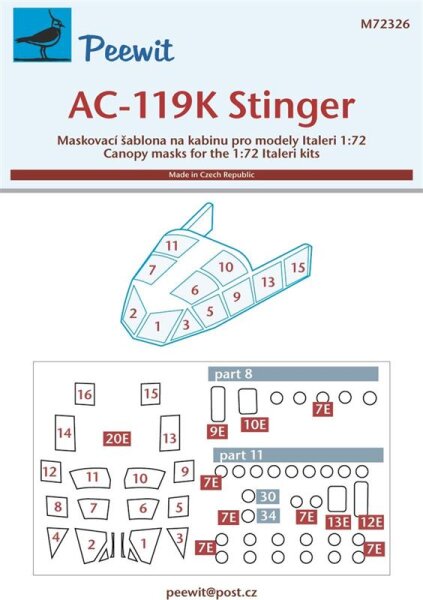 Fairchild AC-119K Stinger Gunship Canopy Masks