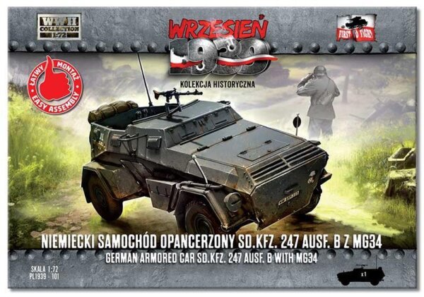 1/72 German Armored Car Sd.Kfz. 247 Ausf. B with MG34